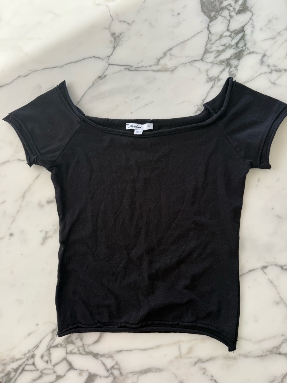 Subdued  Black Off-Shoulder Women's Top